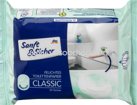 Sanft&Sicher Feuchtes Toilettenpapier Classic Sensitive Nachfüllpackung, 70 St