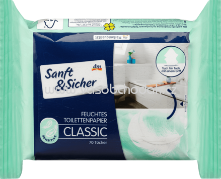 Sanft&Sicher Feuchtes Toilettenpapier Classic Sensitive Nachfüllpackung, 70 St