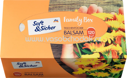 Soft&Sicher Taschentücher Box Balsam, 4-lagig, 120 St