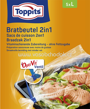 Toppits Aroma Bratbeutel 2in1, Große L, 5 St