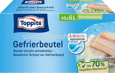 Toppits Gefrierbeutel Vorratspack, 6l, 45 St