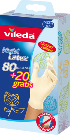 Vileda Einmalhandschuhe MultiLatex, Größe M/L, 100 St