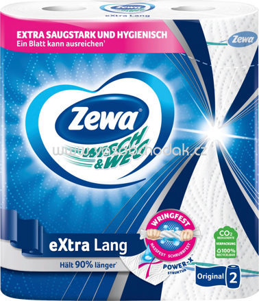 Zewa Küchenrolle Wisch&Weg eXtra Lang, 2x86 Blatt, 2 Rollen