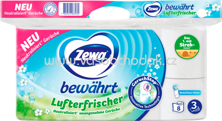 Zewa Toilettenpapier bewährt Lufterfrischer, 3-lagig, 150 Blatt, 8 Rollen
