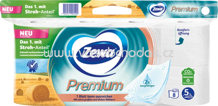 Zewa Toilettenpapier Premium, 5-lagig,110 Blatt, 6 - 8 Rollen