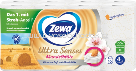 Zewa Toilettenpapier Ultra Senses Mandelblüte, 4-lagig, 135 Blatt, 8 - 16 Rollen
