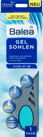 Balea Einlegesohlen Gel, Größe 41-46, 2 St