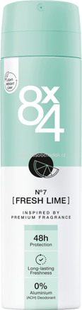 8x4 Deo Spray Deodorant No.7 Fresh Lime, 150 ml