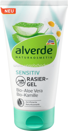 Alverde NATURKOSMETIK Rasiergel Sensitiv Bio-Aloe Vera, Bio-Kamille, 150 ml