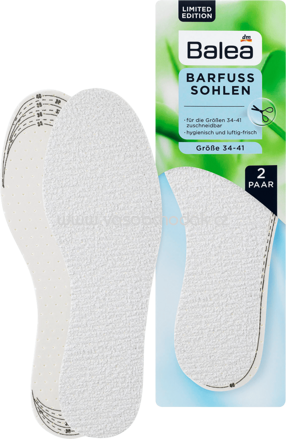 Balea Barfußsohlen Größe 34-41, 2 St