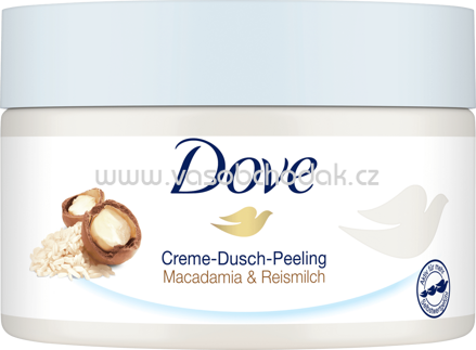 Dove Creme-Dusch-Peeling Macadamia & Reismilch, 225 ml