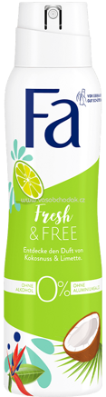 Fa Deospray Fresh & Free Limetten & Kokosnuss Duft, 150 ml