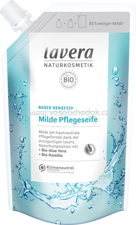 Lavera Flüssigseife Basis sensitiv Bio-Aloe Vera & Bio-Kamille Nachfüllpack, 500 ml
