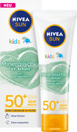 NIVEA SUN Sonnencreme Gesicht, Kids, mineralischer UV-Schutz, LSF 50+, 50 ml