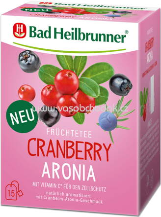 Bad Heilbrunner Früchtetee Cranberry Aronia, 15 Beutel