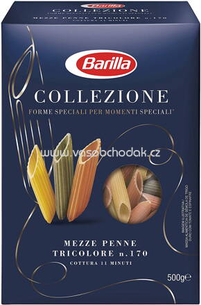 Barilla Pasta La Collezione Mezze Penne Tricolore, 500g