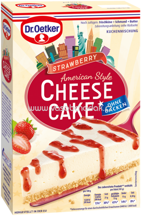 Dr.Oetker Backmischungen Cheesecake American Style Strawberry, 320g