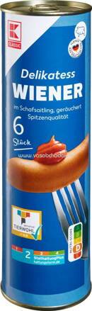 K-Classic Delikatess Wiener, 6 St, 640g