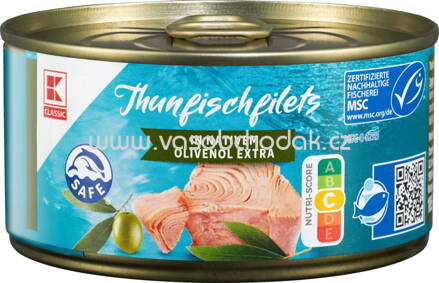 K-Classic Thunfischfilets in Nativem Olivenöl, 185g