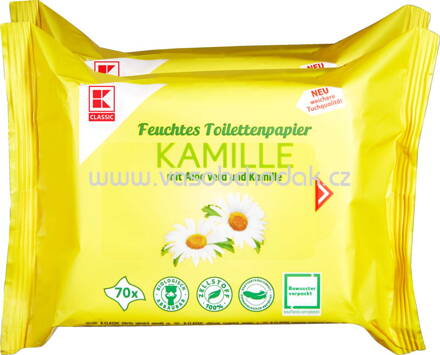 K-Classic Feuchtes Toilettenpapier Kamille mit Aloe Vera und Kamille, 2x70 St