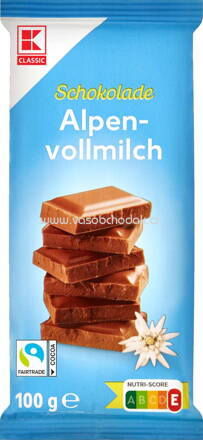 K-Classic Schokolade Alpenvollmilch, 100g