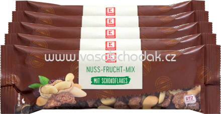 K-Classic Riegel Nuss Frucht Mix mit Schokoflakes, 5x40g