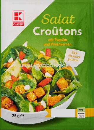 K-Classic Salat Croutons mit Paprika und Pinienkerne, 25g