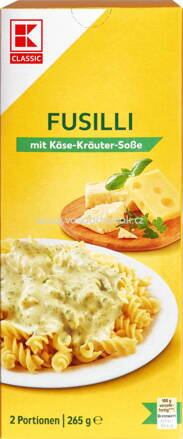 K-Classic Fusilli mit Käse-Kräuter Soße, 2 Portionen, 265g