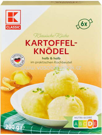 K-Classic Kartoffel Knödel halb&halb im Kochbeutel, 6 St, 200g