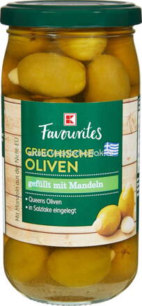 K-Favourites Griechische Oliven gefüllt mit Mandeln, 350g