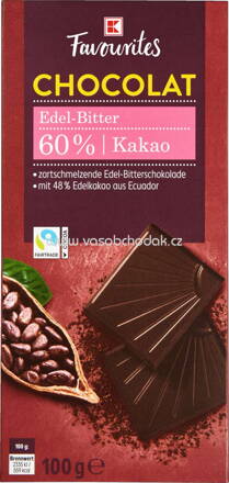 K-Favourites Chocolat Edel Bitter 60% Kakao, 100g