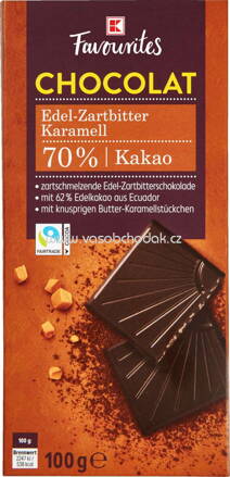 K-Favourites Chocolat Edel Zartbitter Karamell 70% Kakao, 100g