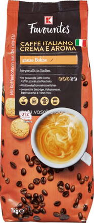 K-Favourites Caffé Italiano Crema e Aroma, ganze Bohne, 1 kg
