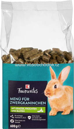 K-Favourites Menü Für Zwergkaninchen mit Gemüse, Früchten und Blüten, 600g