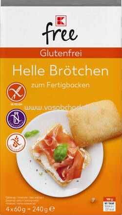 K-Free Glutenfrei Helle Brötchen zum Fertigbacken, 240g