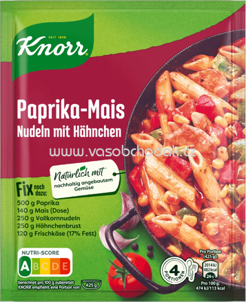 Knorr Fix Familien Paprika Mais Nudeln mit Hähnchen, 1 St