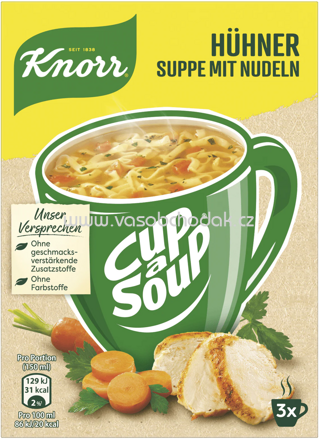 Knorr Cup a Soup Instant Suppe Hühner, 3x150 ml