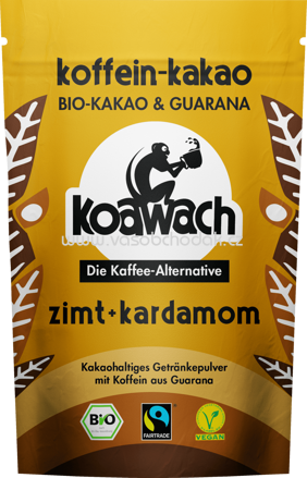 Koawach Kakao Pulver, Kakao & Guarana mit Zimt & Kardamom, 100 g