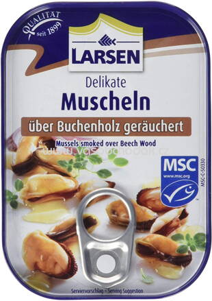 Larsen Muscheln über Buchenholz geräuchert 110g
