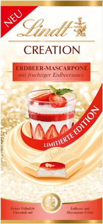 Lindt Creation Erdbeer-Mascarpone Weiße Schokolade Tafel, 150g