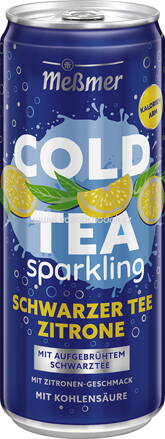 Meßmer Cold Tea Sparkling Schwarzer Tee Zitrone, 330 ml