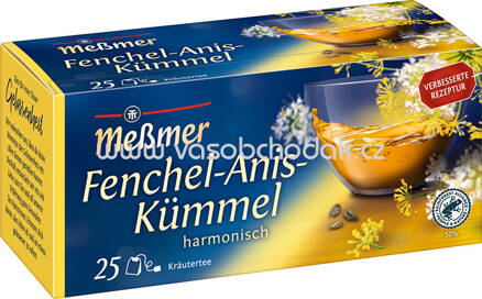 Meßmer Kräutertee Fenchel Anis Kümmel, 25 Beutel