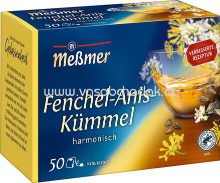Meßmer Kräutertee Fenchel Anis Kümmel, 50 Beutel