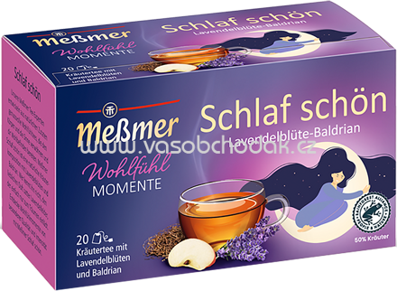Meßmer Schlaf Schön Lavendelblüte-Baldrian, 20 Beutel