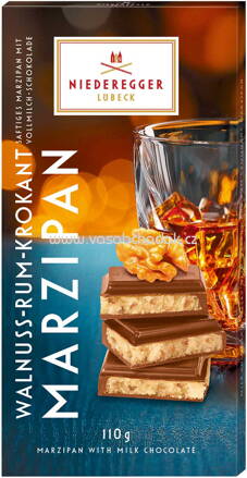 Niederegger Marzipan Tafel Walnuss-Rum-Krokant, 110g