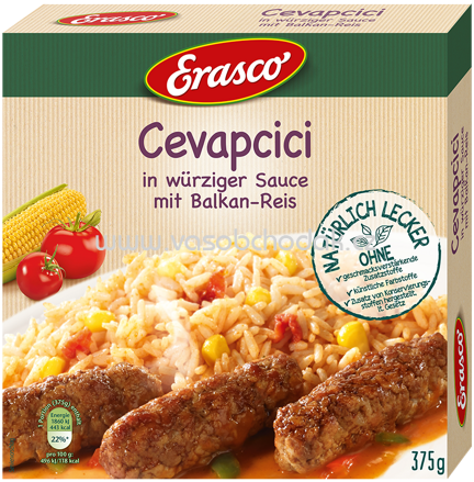Erasco Cevapcici in würziger Sauce mit Balkan-Reis, 375g