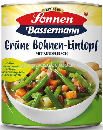 Sonnen Bassermann Eintopf - Grüne Bohnen Eintopf mit Rindfleisch, 800g