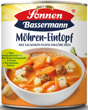 Sonnen Bassermann Eintopf - Möhren Eintopf mit leckeren Fleischklößchen, 800g