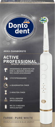 Dontodent Elektrische Zahnbürste Active Professional Pure White, 1 St