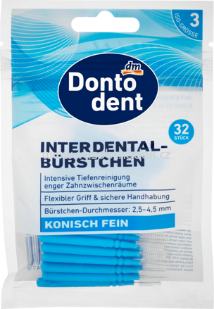 Dontodent Interdentalbürsten blau, ISO 3, 0,6 mm, 32 St